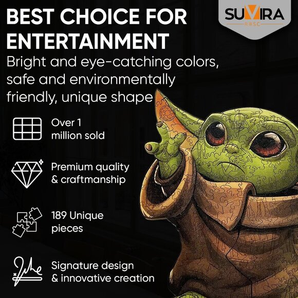 Suvira Wooden Jigsaw Puzzles - Engaging, Educational, and Eco-Friendly Baby YODO - Picture 4 of 9